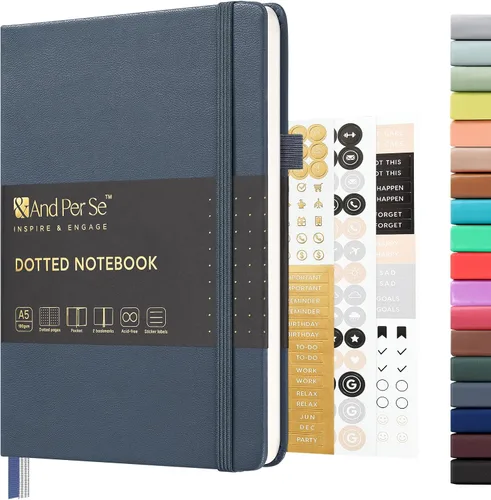 Miniatura 65 de &And Per Se - Cuaderno en blanco, 160 páginas, 5.7 x 8 pulgadas, cuaderno de rayas estrechas con papel grueso para escribir, cuaderno de tapa dura