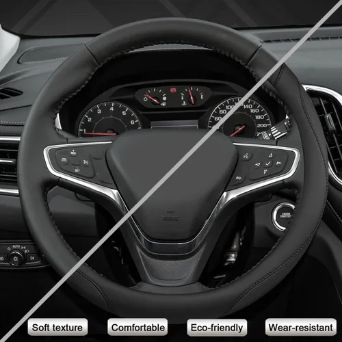 Miniatura 5 de West Llama Funda personalizada para volante de automóvil para Chevy de 14.5 a 15 pulgadas, funda de volante para Chevrolet (negro, tamaño estándar)