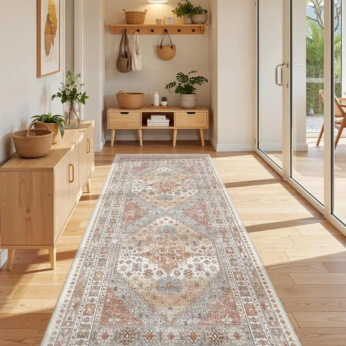 Miniatura 199 de zesthome Alfombra antideslizante para pasillos - Alfombra de pasillo 2x8 para dormitorio, alfombra lavable con respaldo de goma, alfombra suave