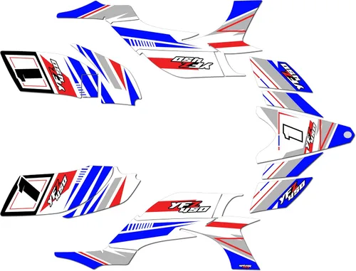 Miniatura 9 de Kit de gráficos Kalair GFX para Yamaha YFZ 450 (2004-2008) Serie Razor Magenta de 16 Mil - Adhesivos de calcomanías personalizados para ATV UTV