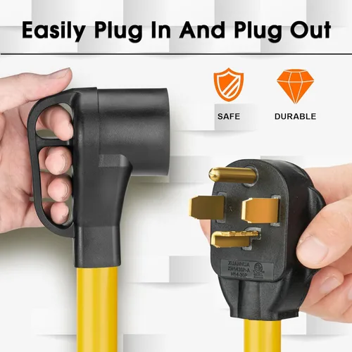 Miniatura 7 de Cable adaptador de cargador NEMA 14-30P a 14-50R EV, 125V/250V 4 clavijas de estilo moderno para secadora (después de 1996) a enchufe de cargador