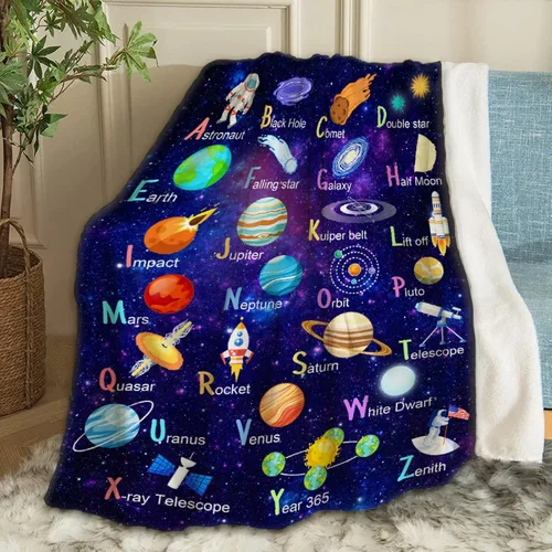 Miniatura 8 de Just A Boy Who Loves Planets & Solar - Manta de Lana Polar Franela Súper Suave y Divertida, Manta de Viaje para Cama, Sofá, Sillón, Nombre