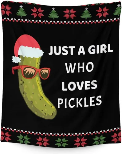 Manta de regalo de Pickle, manta divertida de 30 x 40 pulgadas para adultos y niños, ligera, afelpada, suave, acogedora, cálida, mantas de franela