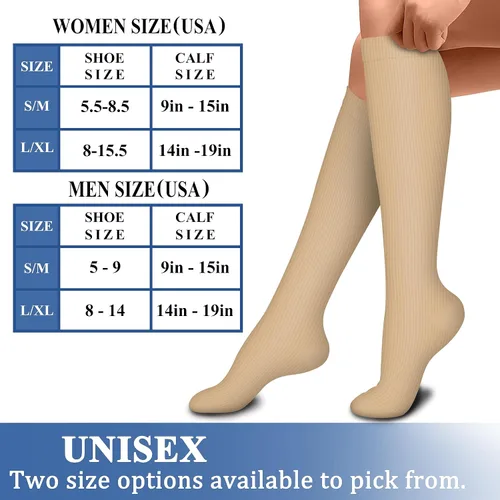 Miniatura 7 de CHARMKING Calcetines de compresión para mujeres y hombres (4 pares) de 15 a 20 mmHg es el mejor apoyo para atletismo, correr, ciclismo