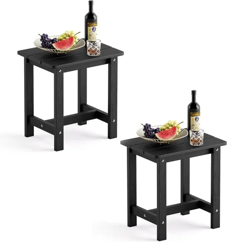 Miniatura 12 de LUE BONA - Mesa auxiliar para exteriores, mesa pequeña de exterior HDPS, mesa auxiliar Adirondack, mesa auxiliar de exterior para patio, porche