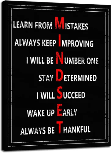 Miniatura 48 de WYJZDZQ8 Lienzo inspirador para la oficina, póster de arte de pared, cuadros motivacionales, lienzo con texto en inglés "How To Be Mentally Strong