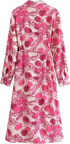 Miniatura 2 de Vestido midi de moda con cinturón y estampado floral para mujer, vestido vintage de manga larga, cuello de solapa
