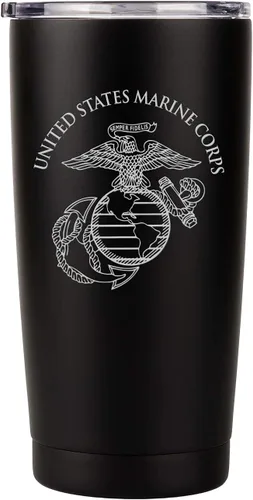 Miniatura 18 de Military Gift Shop Vaso de 20 onzas del ejército estadounidense, taza de café de acero aislado de doble pared con tapa y vaso de 20 onzas