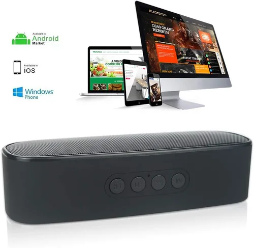 Miniatura 5 de Altavoz Bluetooth inalámbrico con ranura para tarjeta AUX/USB/TF, altavoz estéreo portátil al aire libre con audio HD, graves mejorados, doble