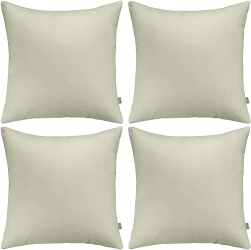 Miniatura 69 de Thmyo - Paquete de 4 fundas de almohada decorativas de 100 % algodón para lumbar, cómodas, sólidas, para Navidad/Halloween, fundas de cojín Blanco
