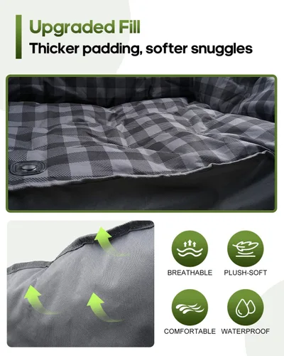 Miniatura 5 de Silla de campamento doble acolchada, sofá de campamento de gran tamaño para 2 personas con bolsa de transporte 2 en 1, silla de césped plegable Gris