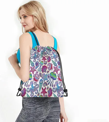 Miniatura 4 de Beabes Bolsas con cordón de unicornio, mochila y bolsa de gimnasio con cordón, Multi-a63, Mochilas de viaje
