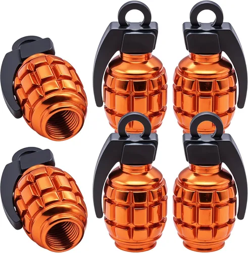 Miniatura 24 de 6 tapas de válvula de neumático, cubiertas universales de válvula de neumático de aleación de aluminio para automóviles, camiones, SUV, Rojo