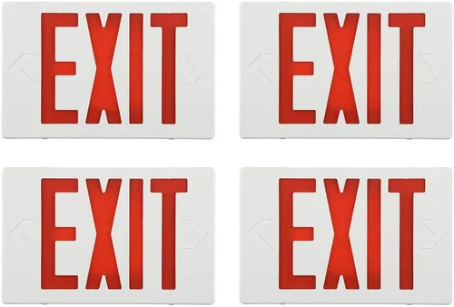 Miniatura 10 de Paquete de 6 luces LED de salida de letras rojas con luces de emergencia, certificación UL, doble cara, dos luces LED de salida de emergencia
