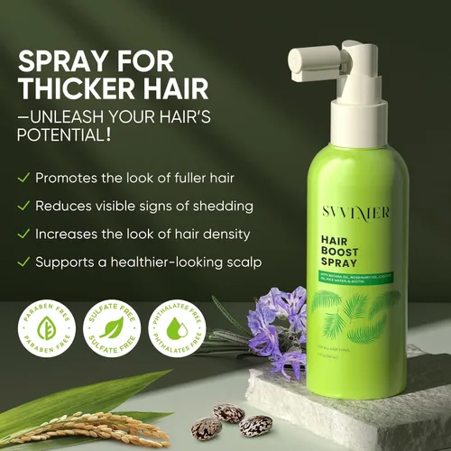 Miniatura 2 de Svvimer Spray de refuerzo para el cabello, con aceite de batana de romero y biotina para pérdida y adelgazamiento del cabello, más grueso y más