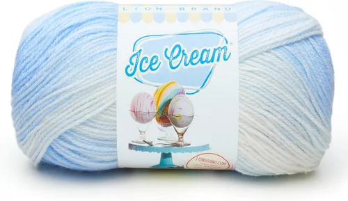 Miniatura 22 de Lion Brand Yarn, Hilo para Bebé Ice Cream para tejer, ganchillo y manualidades, Baseball Nut, 1 paquete, fibra acrílica colorida de peso DK