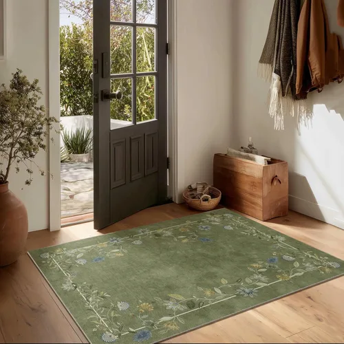 Miniatura 126 de Alfombra de pasillo lavable antideslizante: alfombra de cocina de 2 x 6 pies, resistente a las manchas, con parte trasera de goma, alfombra suave