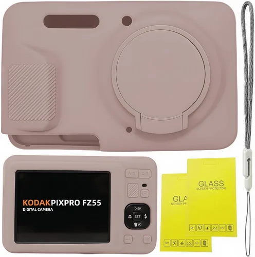 Miniatura 8 de Funda para Kodak PIXPRO FZ55, accesorios FZ55, funda protectora de silicona suave con tapa de lente extraíble, viene con 2 protectores de pantalla