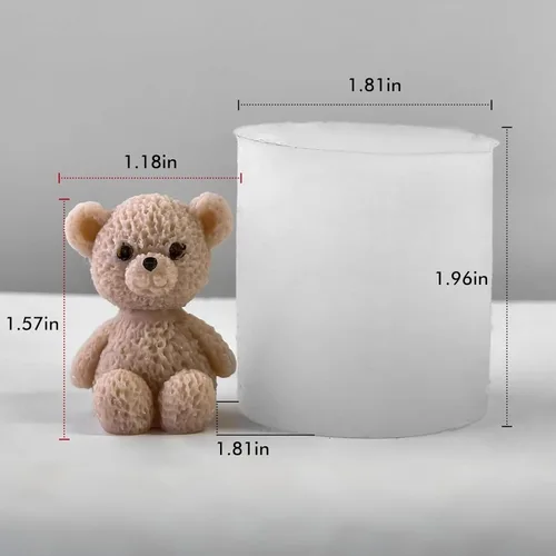 Miniatura 7 de Moldes de vela de silicona, molde de vela perfumada de oso encantador 3D, diseño de ambiente acogedor, inodoro, sin BPA, lindos moldes de silicona