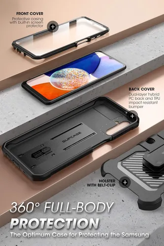 Miniatura 4 de SUPCASE Unicorn Beetle Pro Series - Funda para Samsung Galaxy A14 5G (versión 2022), funda resistente de cuerpo completo con protector de pantalla