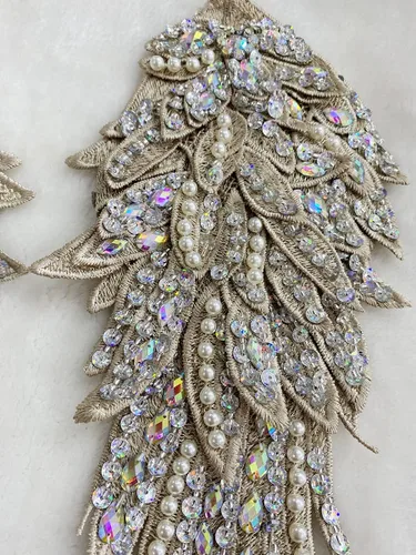 Miniatura 3 de Hecho a mano con diamantes de imitación para coser de 18 colores, apliques de encaje de perlas para coser a mano, parches para accesorios de ropa