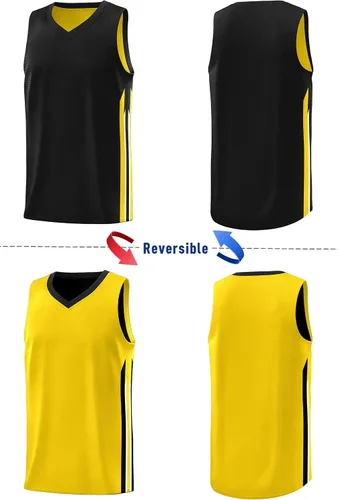 Miniatura 42 de KXK Camiseta de baloncesto reversible en blanco para hombre, uniforme de equipo, atlético, hip hop, camisetas de baloncesto S-4XL