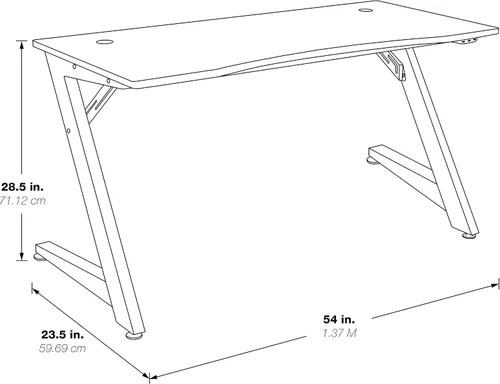 Miniatura 3 de OSP Home Furnishings Beta Battlestation - Escritorio para juegos con luces LED RGB Bluetooth, color rojo mate