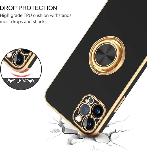Miniatura 3 de BENTOBEN Funda para iPhone 13 Pro, iPhone 13 Pro, ajuste delgado, soporte de anillo de 360°, atril, soporte magnético para automóvil, soporte