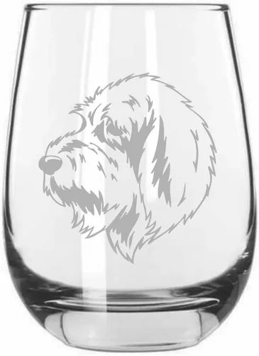 Miniatura 285 de Sakhalin Husky Dog - Copa de vino grabada personalizada de 15.25 onzas sin tallo