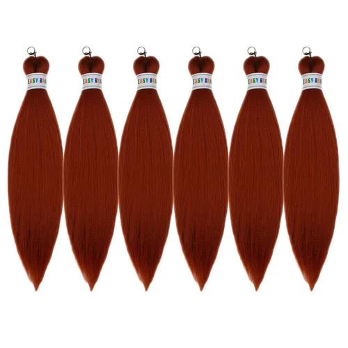 Miniatura 119 de Cabello trenzado preestirado rosa magenta, extensiones de cabello sintético de color rosa para trenzas, no tóxico, hipoalergénico