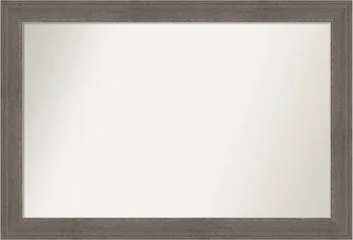 Miniatura 9 de Amanti Art Espejo de pared personalizado no biselado (24.5 x 24.5 pulgadas), marco gris marrón alta, varios tamaños personalizados, espejo de baño