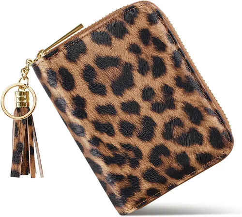Miniatura 8 de Billetera pequeña para tarjetas de crédito RFID con purpurina linda para mujer