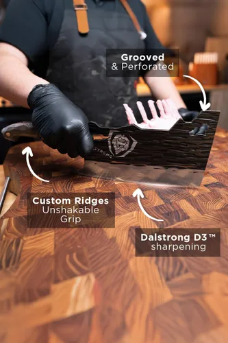 Miniatura 3 de Cuchillo de carnicero Dalstrong Obliterator - 9 pulgadas - Serie Barbarian - Cuchillo premium de acero de alto carbono 7CR17MOV - Mango de madera