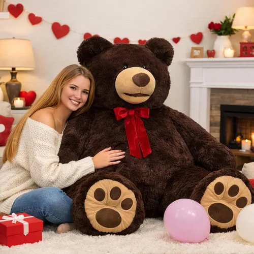 Miniatura 11 de HollyHOME Oso de peluche gigante de 5 pies con huellas grandes, regalo de San Valentín, 5 pies, color beige
