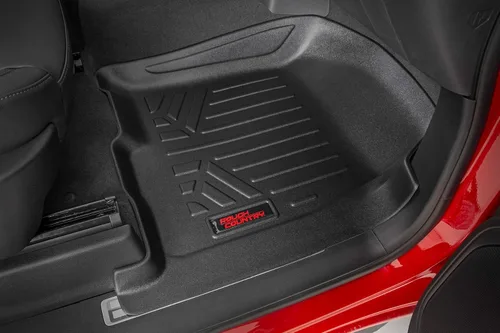 Miniatura 8 de Rough Country Juego de tapetes para todo clima para Ford F-250/F-350 SuperDuty (2017-2025) CrewCab con asiento tipo banco - Tapete de piso flexible