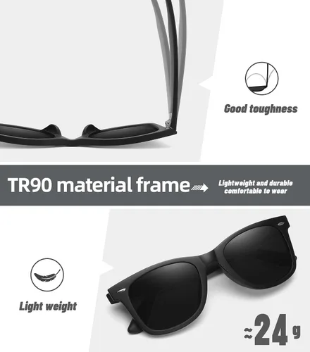 Miniatura 24 de MEETSUN Polarized Sunglasses for Women Men Classic Retro Square Frame Driving Sun Glasses UV Protection