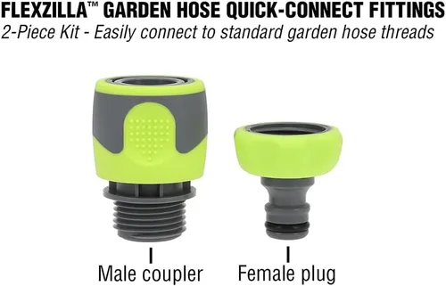 Miniatura 3 de Flexzilla HFZGAK11 - Accesorios de conexión rápida para manguera de jardín, kit de acoplador y enchufe de 2 piezas, ZillaGreen