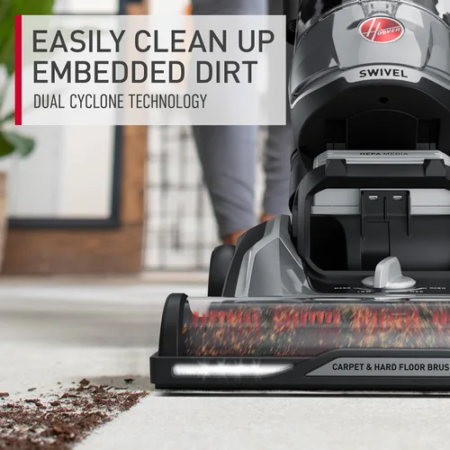 Miniatura 3 de Hoover Aspiradora giratoria XL de alto rendimiento, aspiradora vertical sin bolsa, filtración de medios HEPA, sistema MaxLife, tecnología