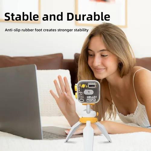 Miniatura 6 de PHOTOOTLEX - Mini trípode para cámara con empuñadura, cabeza de bola ajustable de 360°, trípode portátil compacto para cámara web de escritorio