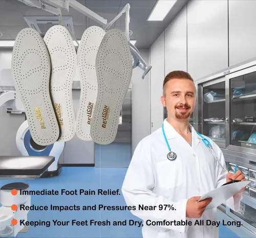 Miniatura 5 de Bellcon - Plantillas de cuero para hombres, inserciones de cuero fino para botas de hombre, almohadillas de zapatos de longitud completa con carbono