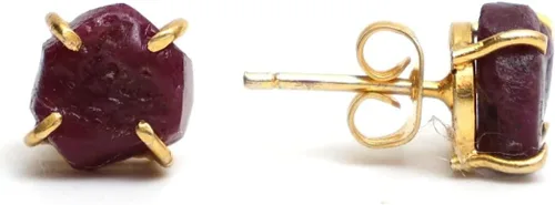 Miniatura 116 de Gempires Natural Raw Prong Setting Stud Earrings, 8-10 mm Crystals Earring, Handmade Jewelry, Gift for Her
