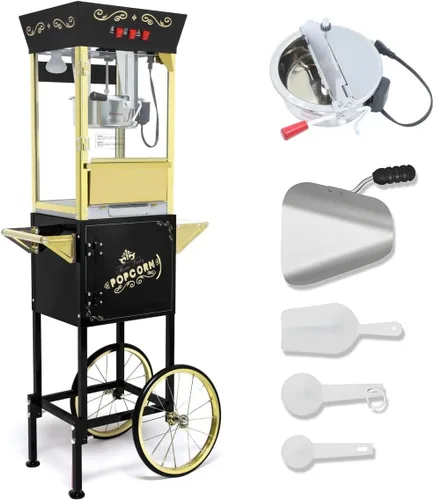 Miniatura 16 de Máquina comercial para hacer palomitas de maíz con hervidor de acero inoxidable de 10 onzas, máquina de palomitas de maíz para encimera de 850 W