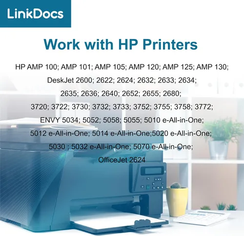 Miniatura 3 de LinkDocs Paquete combinado de cartuchos de tinta 65XL remanufacturados de repuesto para HP Ink 65 N9K04AN N9K03AN utilizado con tinta HP Deskjet