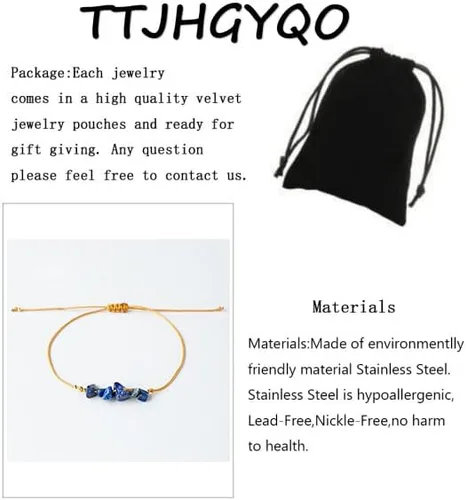 Miniatura 2 de Pulsera de piedra natural curativa energética, pulsera de amatista natural cruda, pulseras elásticas unisex
