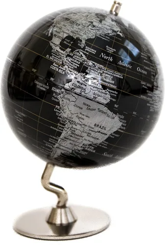 Miniatura 2 de Globo del mundo negro y plateado de 5 pulgadas