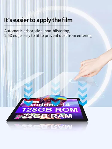 Miniatura 6 de Protector de pantalla para tablet ZIOVO Z168 Android 14 de 10.1 pulgadas, dureza 9H antiarañazos, sensible al tacto, bordes redondeados 2.5D, sin