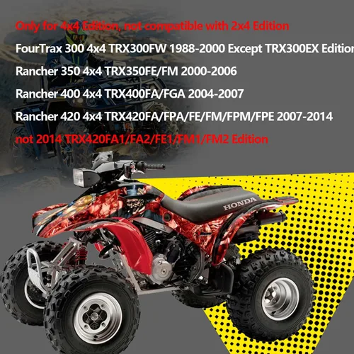 Miniatura 6 de Sellos de rodamiento de rueda delantera para Honda FourTrax 300 TRX300FW Rancher 350 400 420 TRX 350 400 420 solo para 4x4, 91051-HC5-003