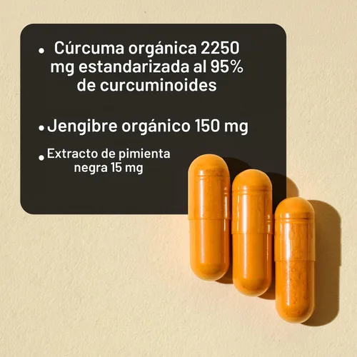 Miniatura 3 de NatureWise Cúrcuma Curcumina + Jengibre 2400 mg - Curcuminoides Ultra Altos 2100 mg - Extracto de Cúrcuma + Jengibre - Fuerza Extra y Absorción