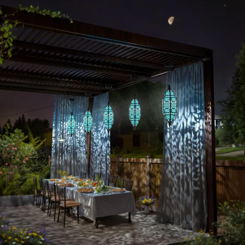 Miniatura 3 de Twinkya Paquete de 2 luces solares colgantes para jardín, farol solar decorativo para exteriores, impermeables, de metal, marroquí, decoraciones al