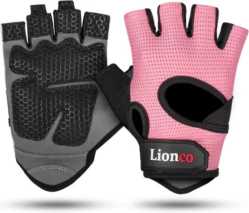 Miniatura 9 de LIONCO Guantes de entrenamiento para hombres y mujeres, guantes de levantamiento de pesas con gel transpirable acolchados de excelente agarre